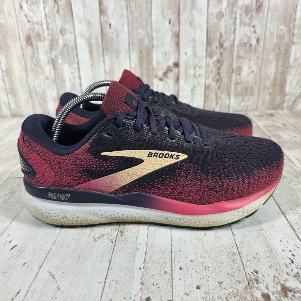 Brooks Ghost 16 Womens 10.5 Extra Wide 2E Navy Bordeaux Running Shoes